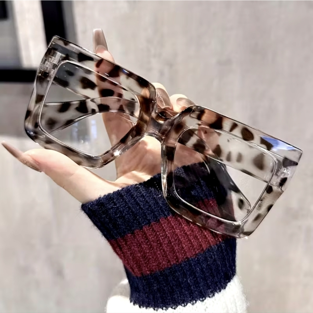 NEW Brown And Clear Oversized Fashion Sunglasses - Picture 4 of 11